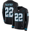 Christian McCaffrey Carolina Panthers Black Therma Long Sleeve Jersey - All Stitched