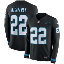 Christian McCaffrey Carolina Panthers Black Therma Long Sleeve Jersey - All Stitched