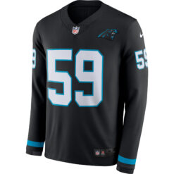 Alternative view of Cam Newton Carolina Panthers Black Therma Long Sleeve Jersey - All Stitched