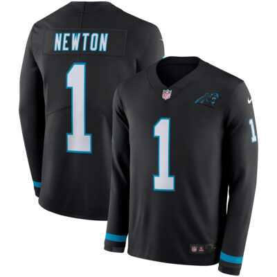 Luke Kuechly Carolina Panthers Black Therma Long Sleeve Jersey - All Stitched