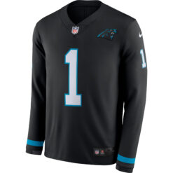 Alternative view of Luke Kuechly Carolina Panthers Black Therma Long Sleeve Jersey - All Stitched