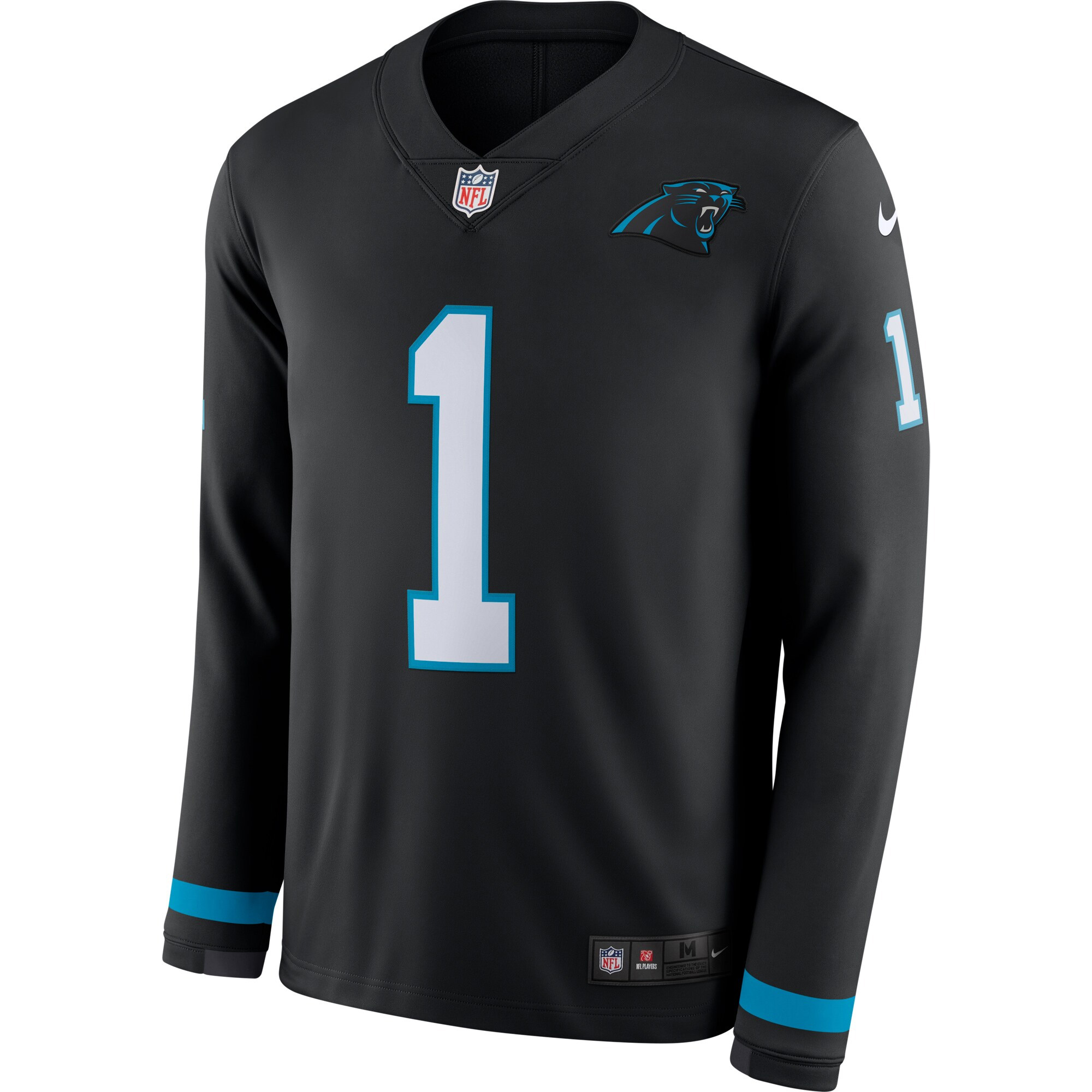 Luke Kuechly Carolina Panthers Black Therma Long Sleeve Jersey - All Stitched - Image 2