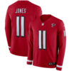 Julio Jones Atlanta Falcons Red Therma Long Sleeve Jersey - All Stitched