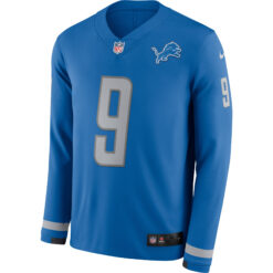 Alternative view of Matthew Stafford Detroit Lions Blue Therma Long Sleeve Jersey - All Stitched