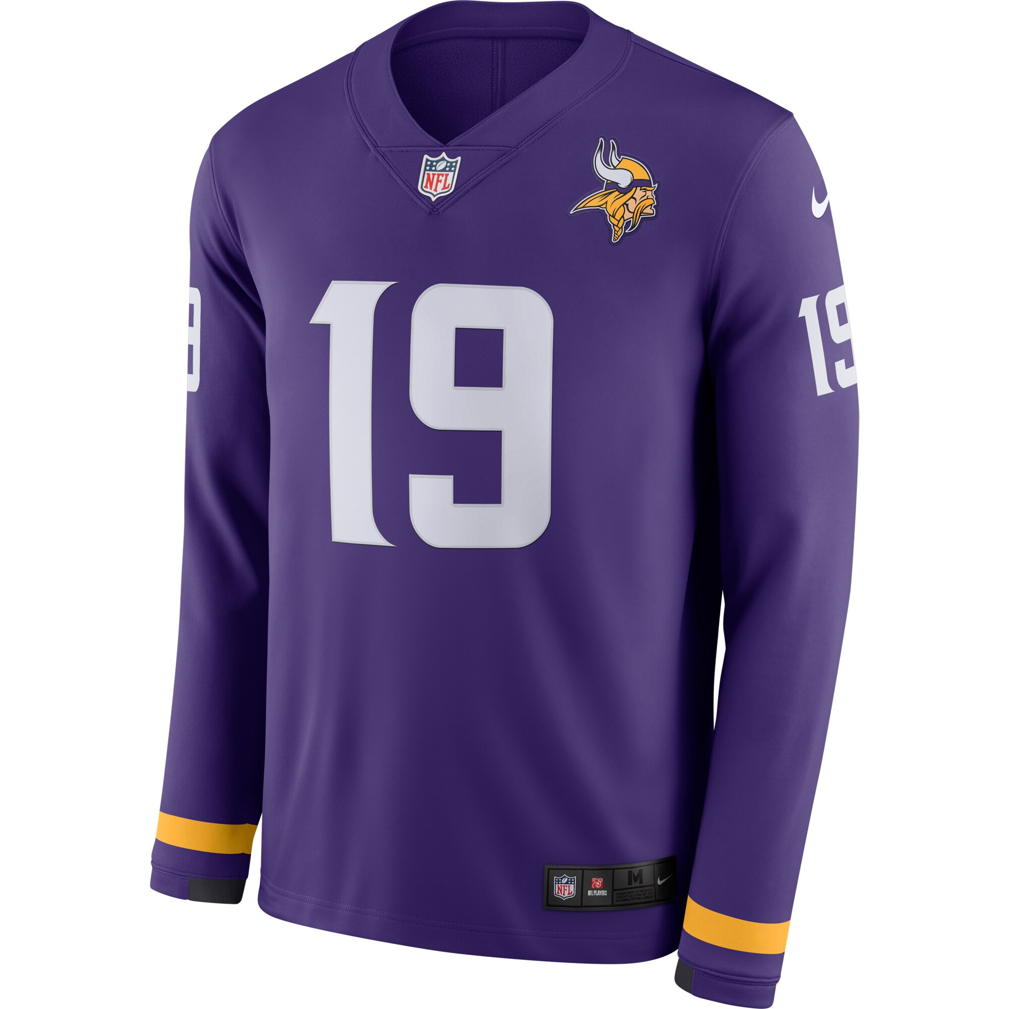 Adam Thielen Minnesota Vikings Purple Therma Long Sleeve Jersey - All Stitched - Image 2