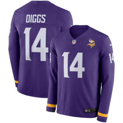 Stefon Diggs Minnesota Vikings Purple Therma Long Sleeve Jersey - All Stitched