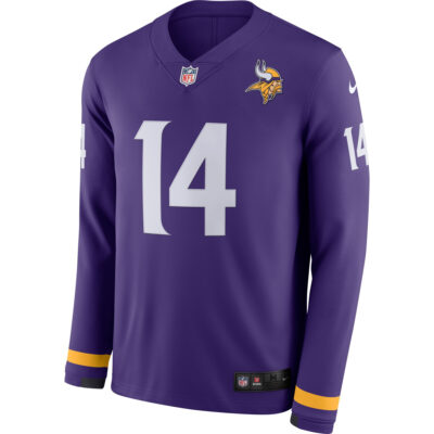 Alternative view of Stefon Diggs Minnesota Vikings Purple Therma Long Sleeve Jersey - All Stitched