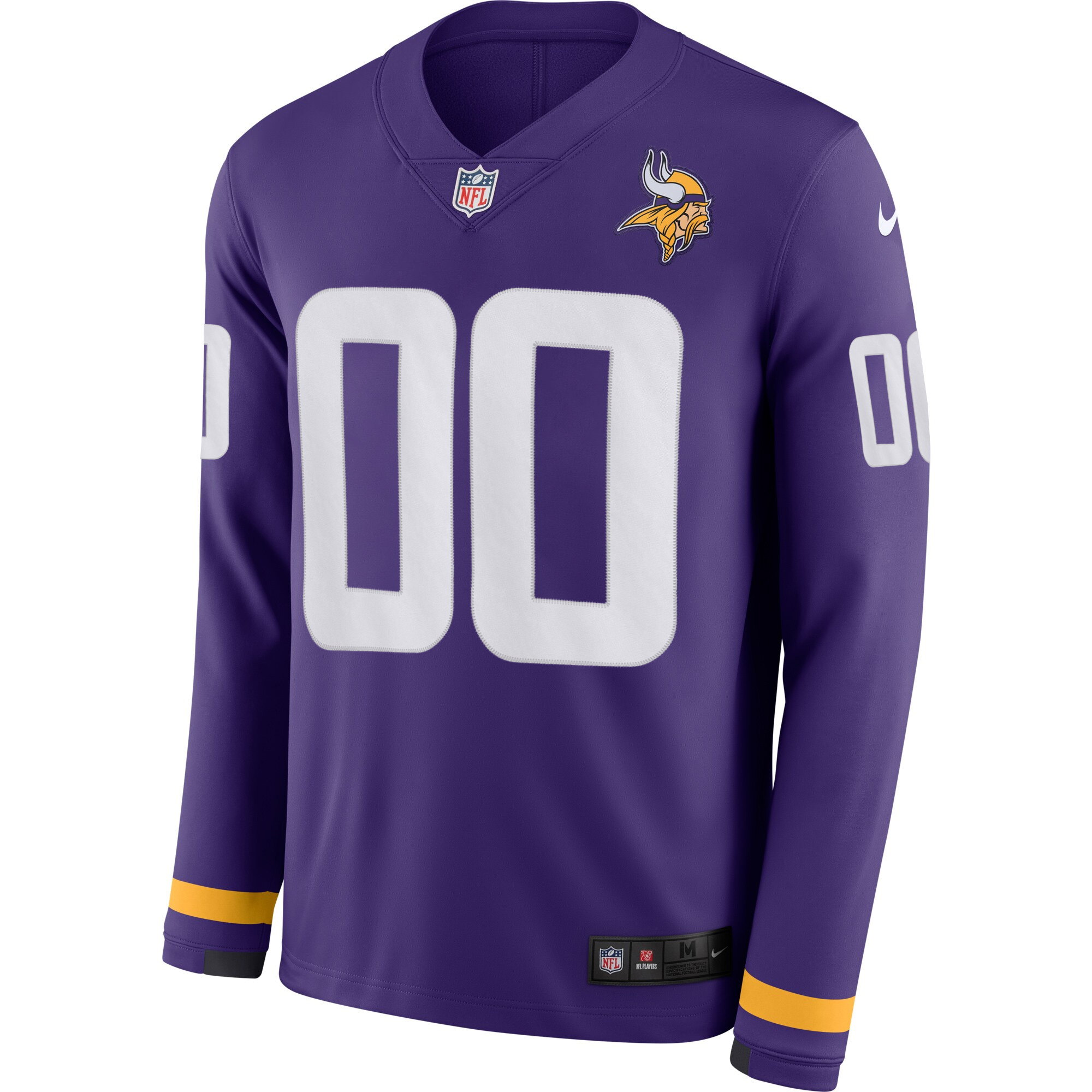 Custom Minnesota Vikings Purple Therma Long Sleeve Jersey - All Stitched - Image 2
