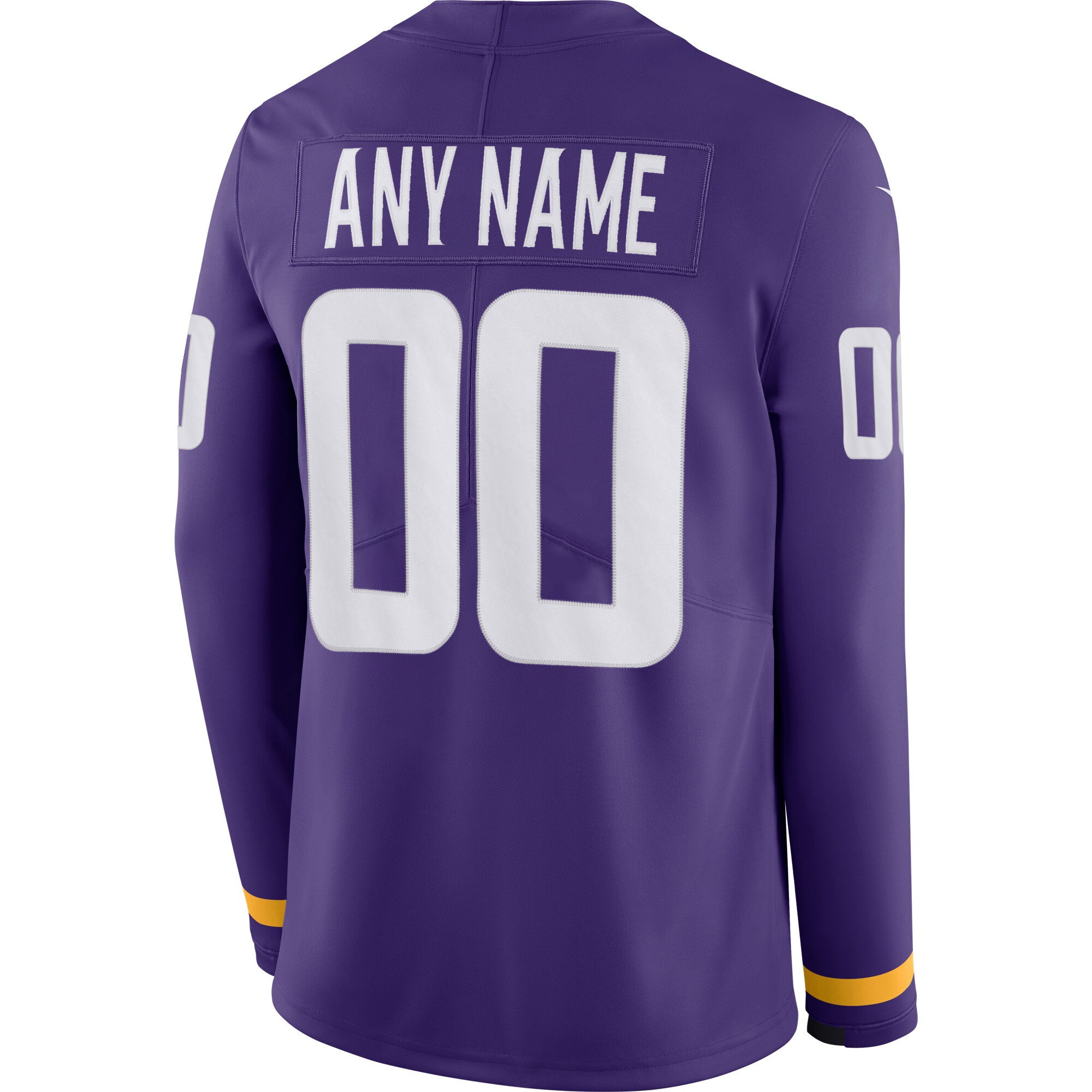 Custom Minnesota Vikings Purple Therma Long Sleeve Jersey - All Stitched - Image 3