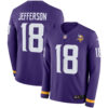 Justin Jefferson Minnesota Vikings Purple Therma Long Sleeve Jersey - All Stitched