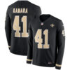 Alvin Kamara New Orleans Saints Black Therma Long Sleeve Jersey - All Stitched