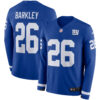 Saquon Barkley New York Giants Royal Therma Long Sleeve Jersey - All Stitched