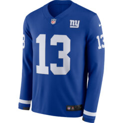 Alternative view of Odell Beckham Jr New York Giants Royal Therma Long Sleeve Jersey - All Stitched