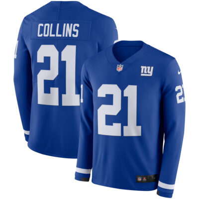 Landon Collins New York Giants Royal Therma Long Sleeve Jersey - All Stitched