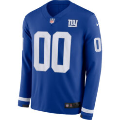 Alternative view of Custom New York Giants Royal Therma Long Sleeve Jersey - All Stitched