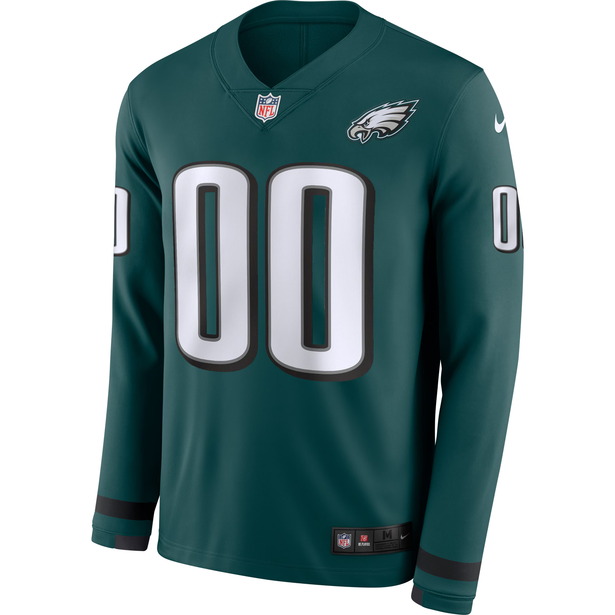 Custom Philadelphia Eagles Midnight Green Therma Long Sleeve Jersey - All Stitched - Image 2