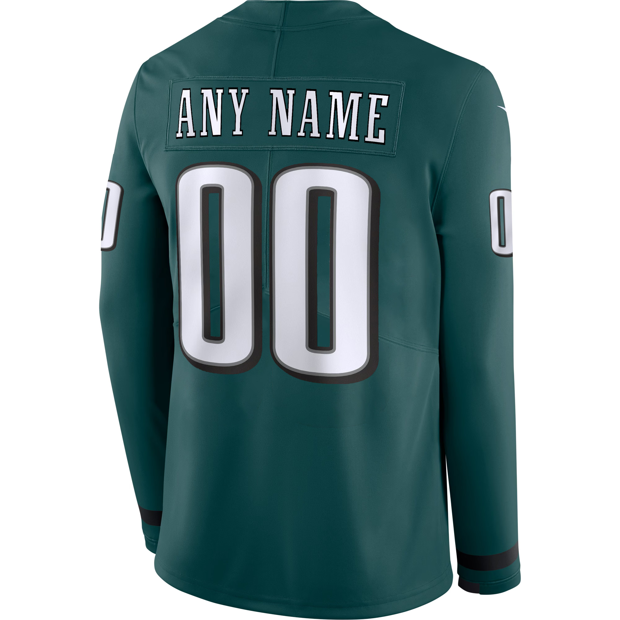Custom Philadelphia Eagles Midnight Green Therma Long Sleeve Jersey - All Stitched - Image 3