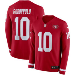Jimmy Garoppolo San Francisco 49ers Scarlet Therma Long Sleeve Jersey - All Stitched