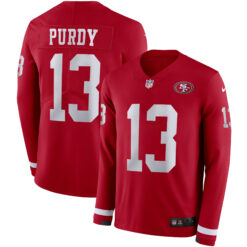 Brock Purdy San Francisco 49ers Scarlet Therma Long Sleeve Jersey - All Stitched