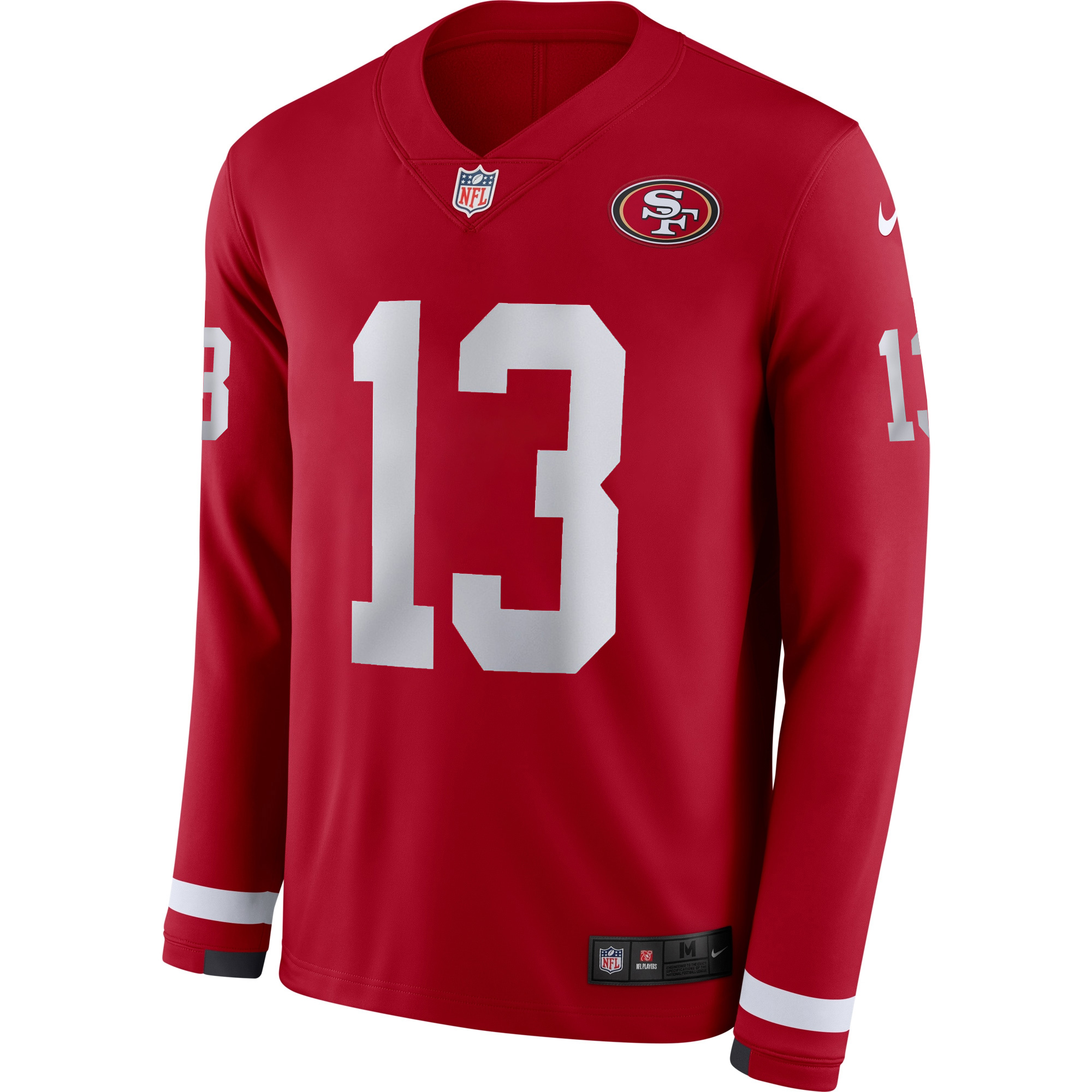 Brock Purdy San Francisco 49ers Scarlet Therma Long Sleeve Jersey - All Stitched - Image 2