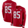George Kittle San Francisco 49ers Scarlet Therma Long Sleeve Jersey - All Stitched