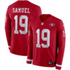 Deebo Samuel San Francisco 49ers Scarlet Therma Long Sleeve Jersey - All Stitched