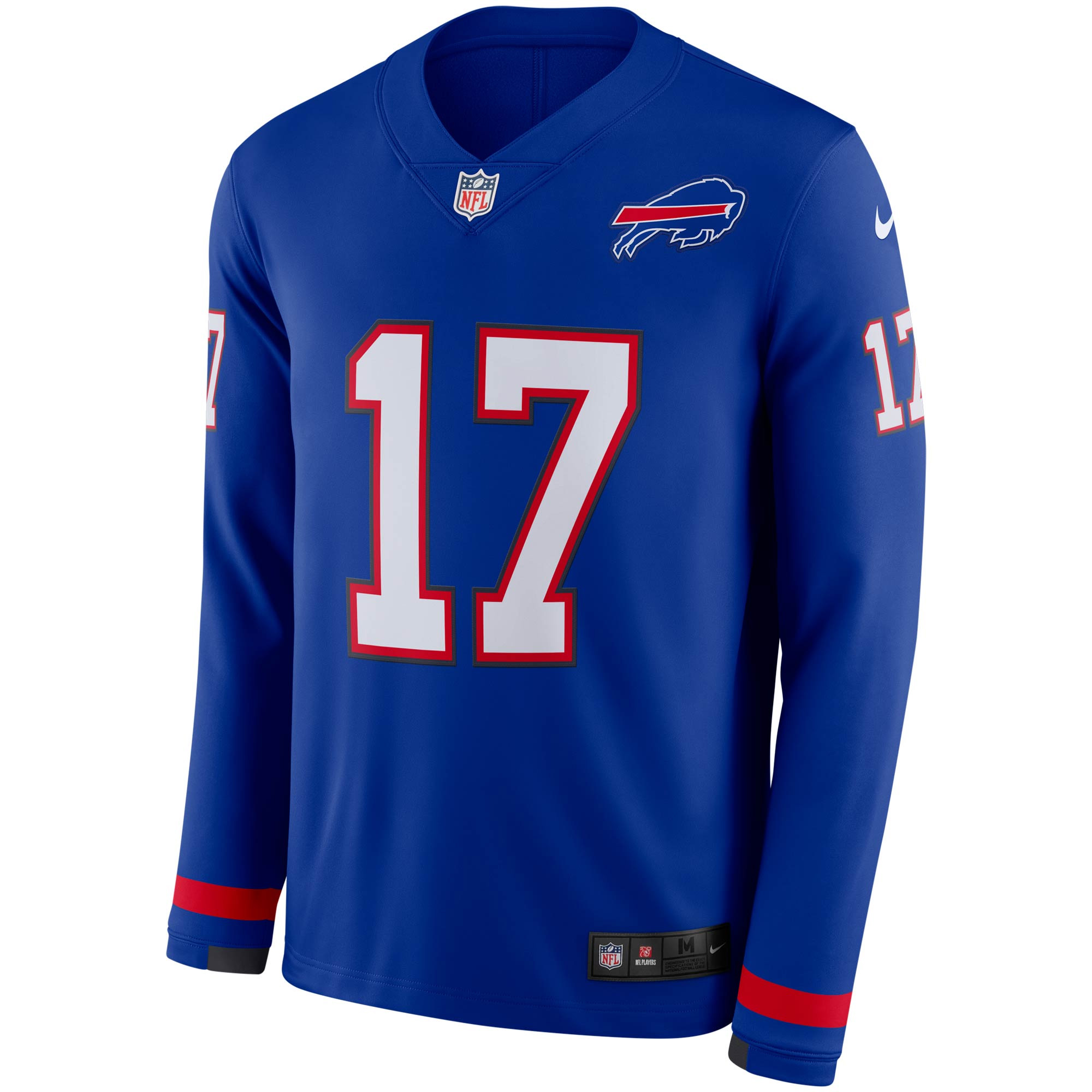Josh Allen Buffalo Bills Royal Therma Long Sleeve Jersey - All Stitched - Image 2