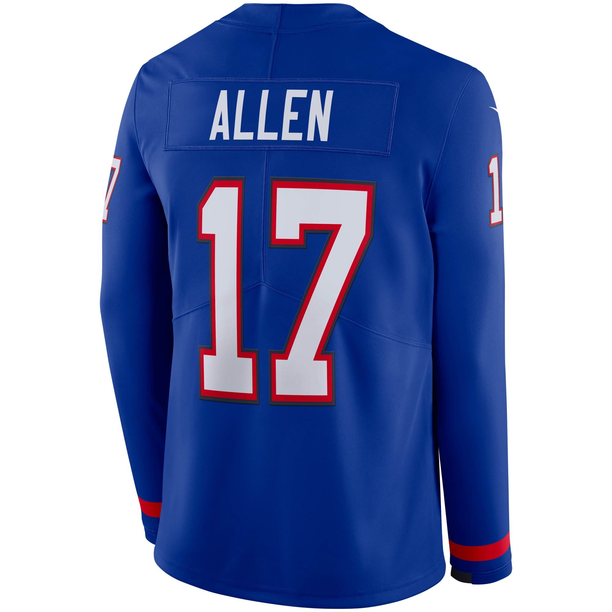 Josh Allen Buffalo Bills Royal Therma Long Sleeve Jersey - All Stitched - Image 3