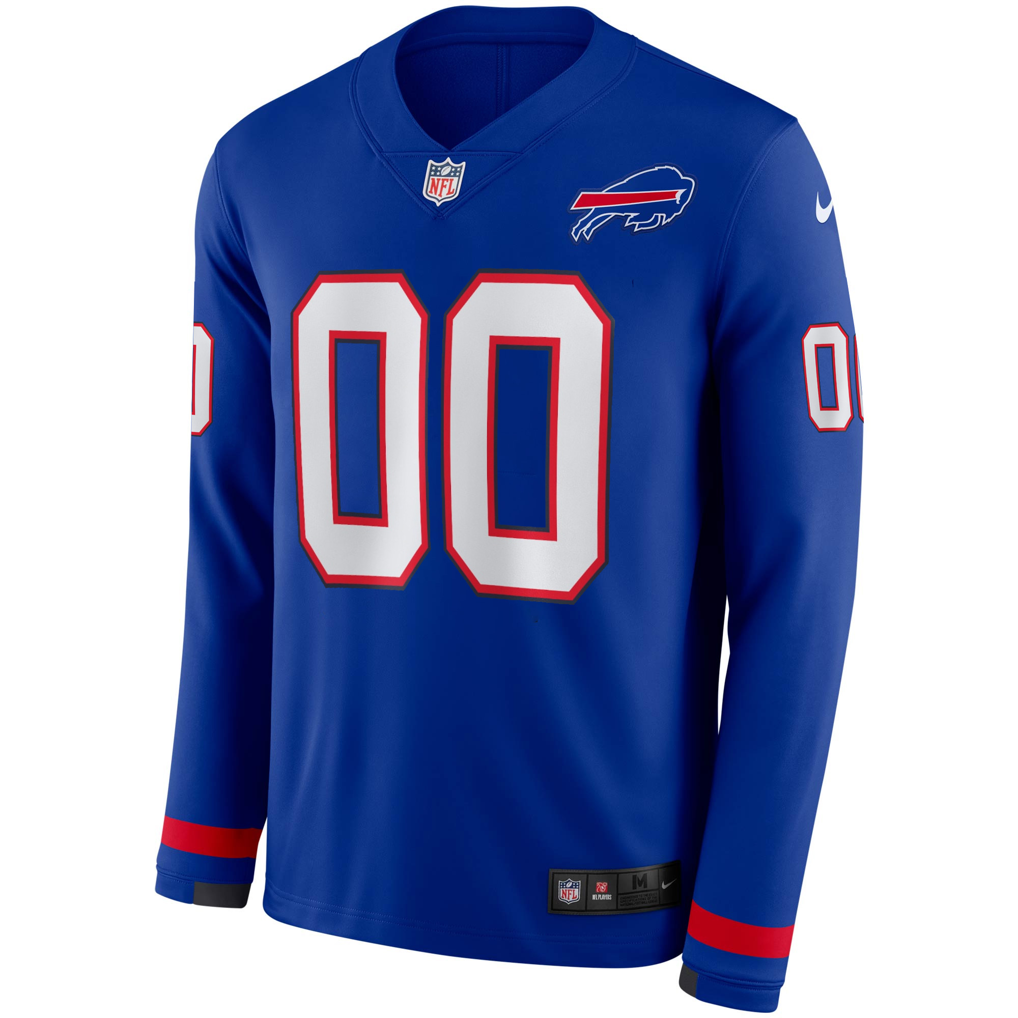 Custom Buffalo Bills Royal Therma Long Sleeve Jersey - All Stitched - Image 2