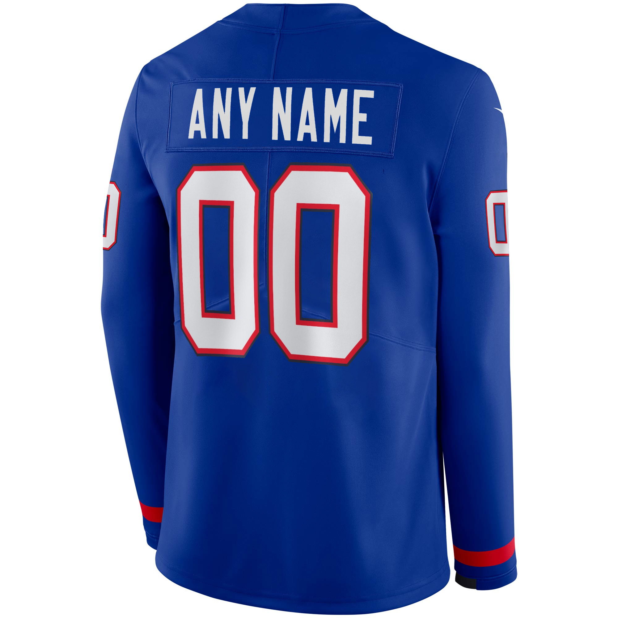 Custom Buffalo Bills Royal Therma Long Sleeve Jersey - All Stitched - Image 3