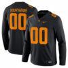 Custom Tennessee Volunteers Football Black Therma Long Sleeve Jersey - All Stitched