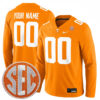 Custom Tennessee Volunteers Football Orange Therma Long Sleeve Jersey w/ SEC Patch - All Stitched