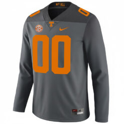 Alternative view of Custom Tennessee Volunteers Football Smokey Grey Therma Long Sleeve Jersey w/ SEC Patch - All Stitched