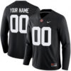 Custom Alabama Crimson Tide Football Black Therma Long Sleeve Jersey - All Stitched