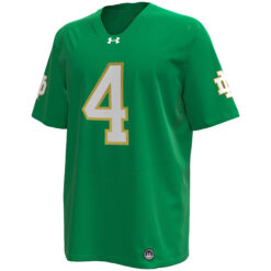 Alternative view of Jeremiyah Love Notre Dame Fighting Irish Football Green Jersey - All Stitched