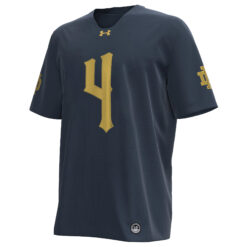 Alternative view of Jeremiyah Love Notre Dame Fighting Irish Football Navy 2024 Shamrock Series Jersey - All Stitched