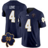 Jeremiyah Love Notre Dame Fighting Irish Football Navy Vapor F.U.S.E Limited Jersey - All Stitched