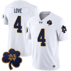 Jeremiyah Love Notre Dame Fighting Irish Football White Vapor F.U.S.E Limited Jersey - All Stitched