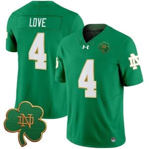 Jeremiyah Love Notre Dame Fighting Irish Football Green Vapor F.U.S.E Limited Jersey - All Stitched