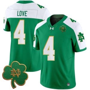 Jeremiyah Love Notre Dame Fighting Irish Football Green Alternate Vapor F.U.S.E Limited Jersey - All Stitched