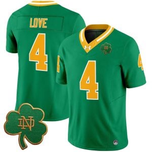 Jeremiyah Love Notre Dame Fighting Irish Football Green Throwback Vapor F.U.S.E Limited Jersey - All Stitched