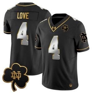 Jeremiyah Love Notre Dame Fighting Irish Football Black Limited Jersey - All Stitched
