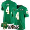 Jeremiyah Love Notre Dame Fighting Irish Football Green 2025 CFP Patch Jersey - All Stitched