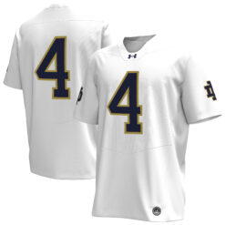 Jeremiyah Love Notre Dame Fighting Irish Football White Away Jersey - All Stitched