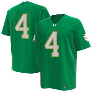 Jeremiyah Love Notre Dame Fighting Irish Football Green Alternate Jersey - All Stitched