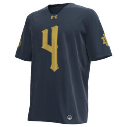 Alternative view of Jeremiyah Love Notre Dame Fighting Irish Football Navy 2024 Shamrock Series Jersey - All Stitched