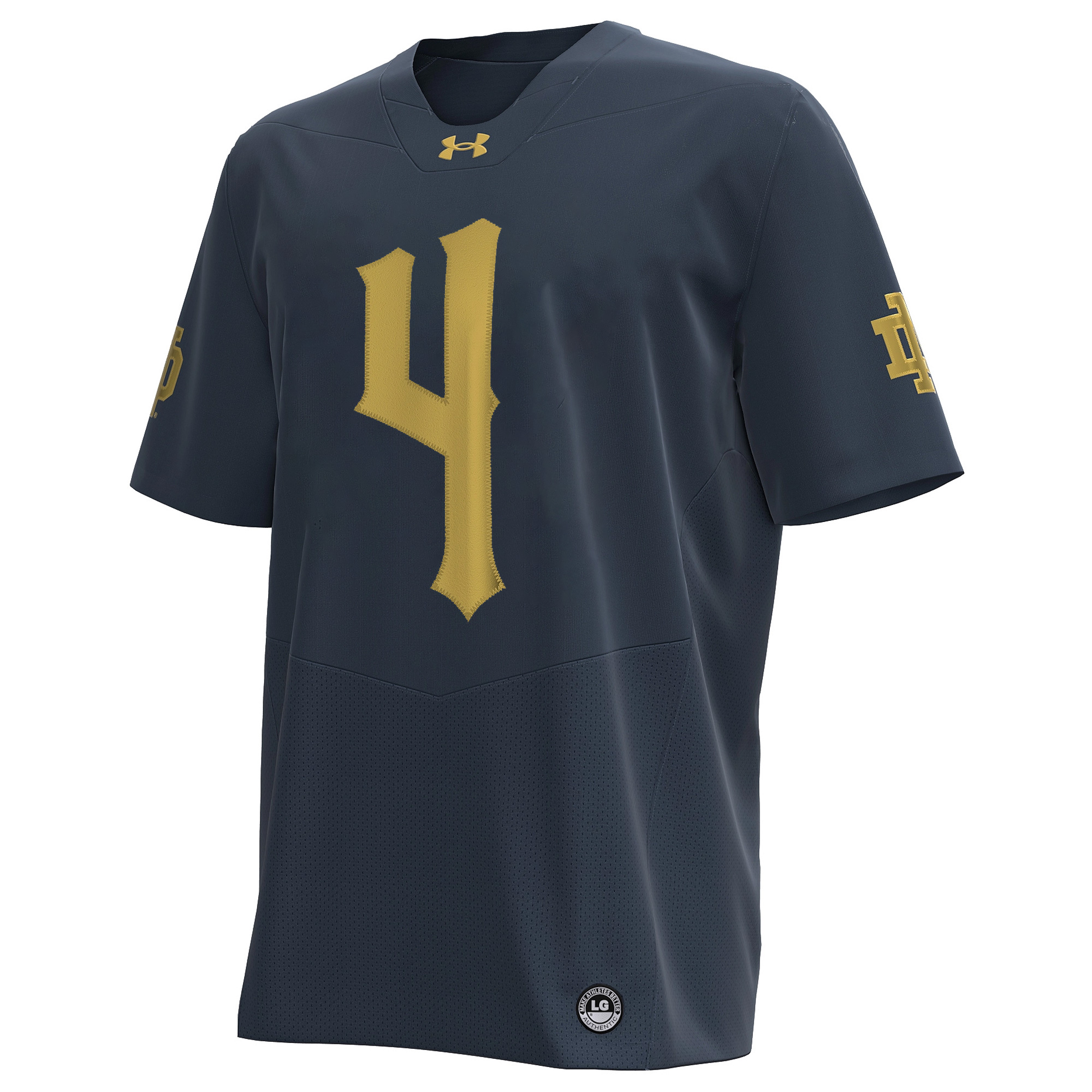 Jeremiyah Love Notre Dame Fighting Irish Football Navy 2024 Shamrock Series Jersey - All Stitched - Image 2