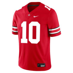 Alternative view of Julian Sayin Ohio State Buckeyes Football Scarlet Game Jersey - All Stitched
