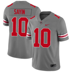 Julian Sayin Ohio State Buckeyes Football Grey Game Jersey - All Stitched