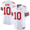 Julian Sayin Ohio State Buckeyes Football White Heritage Stripe Vapor F.U.S.E Limited Jersey - All Stitched
